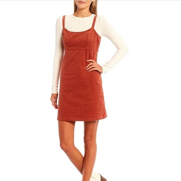 New Copper Key Corduroy Pinafore Dress Size Medium - Picture 1 of 6